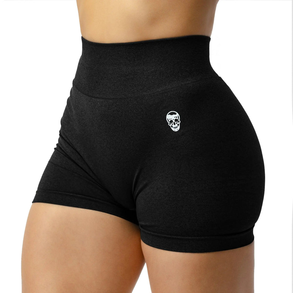 Gymreapers Infinity Seamless Gym Scrunch Shorts for Women 1 Pair Moisture Wicking Breathable Fabric Diamond Gusset Crotch Scrunch Back Two Tier Waistband High Waist Compression Fit Squat Proof Athletic Workout Shorts for Gym Training Fitness