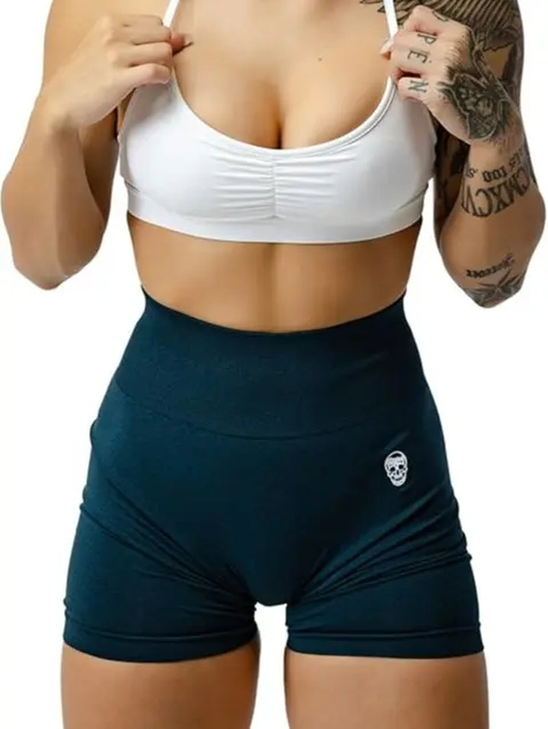 Gymreapers Infinity Seamless Gym Scrunch Shorts for Women 1 Pair Moisture Wicking Breathable Fabric Diamond Gusset Crotch Scrunch Back Two Tier Waistband High Waist Compression Fit Squat Proof Athletic Workout Shorts for Gym Training Fitness