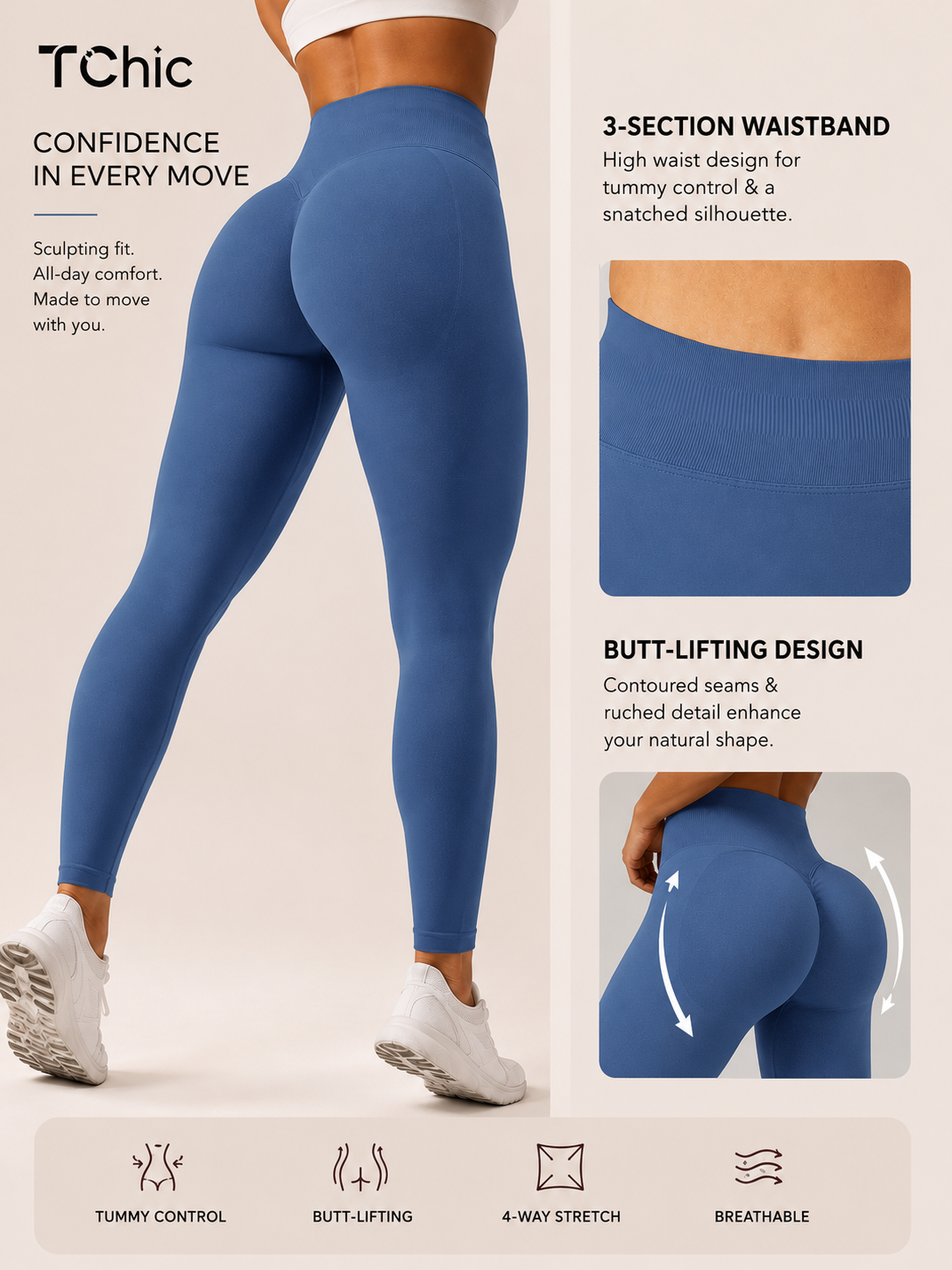 Workout Gym Leggings for Women, Fitness Seamless Sculpt Leggings, Seamless Compression Tummy Control Leggings, Mid Rise Yoga Pants, Hidden Scrunch, Butt Lifting Gym Yoga Pants, Workout Athletic Leggings, Gym Fitness Sportswear
